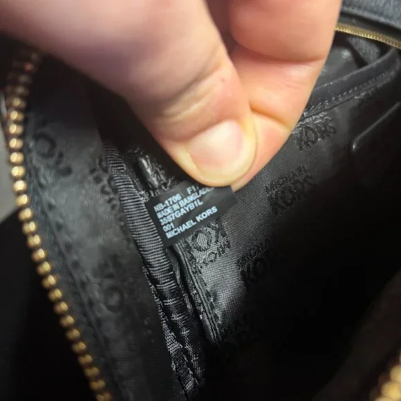 Authentic Michael kors black leather backpack purse